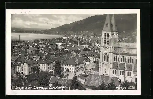 AK Bregenz, Teilansicht mit Kirche