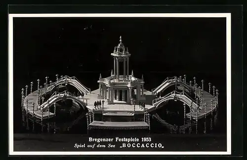 AK Bregenz, Festspiele 1953, Spiel auf dem See Boccaccio