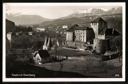 AK Feldkirch, Totale mit Schloss Schattenburg