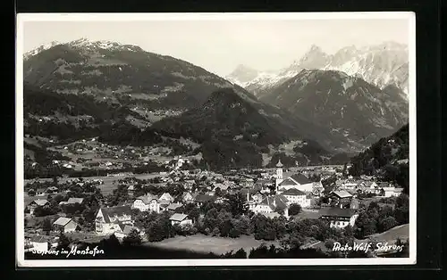 AK Schruns im Montafon, Totale vom Berg aus gesehen