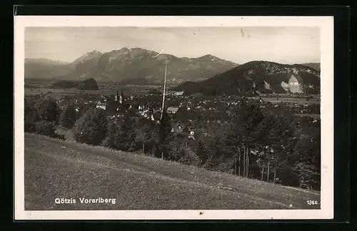 AK Götzis, Panoramablick von der Bergwiese aus