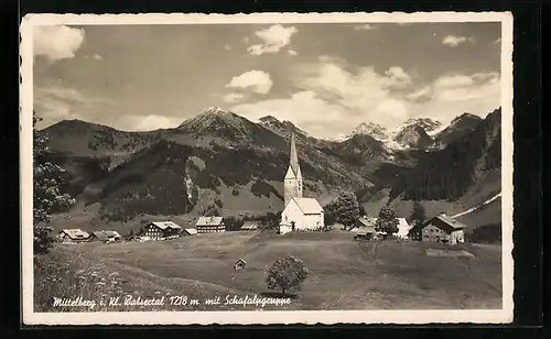 AK Mittelberg, Gesamtansicht mit Schafalpgruppe