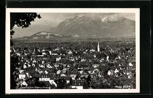 AK Dornbirn, Gesamtansicht aus der Vogelschau