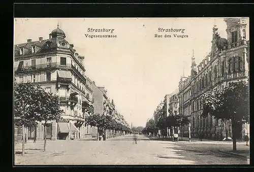 AK Strassburg i. Els., Blick in die Vogesenstrasse