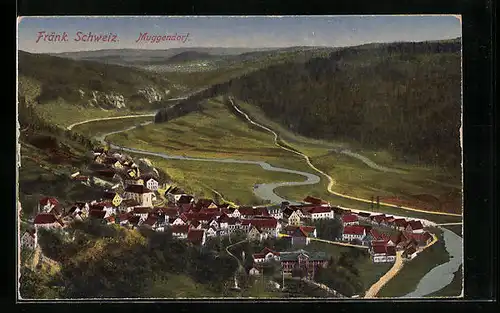 AK Muggendorf / Fränk. Schweiz, Totale vom Berg aus gesehen