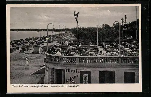 AK Timmendorferstrand / Ostsee, Terrasse der Strandhalle