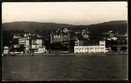 AK Sassnitz, Teilansicht mit Strandhotels von der See aus gesehen