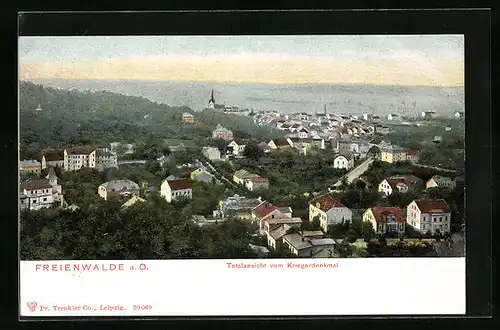 AK Freienwalde a. O., Totale vom Kriegerdenkmal aus gesehen