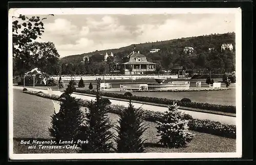 AK Bad Neuenahr, Lenné-Park mit Terrassen-Café