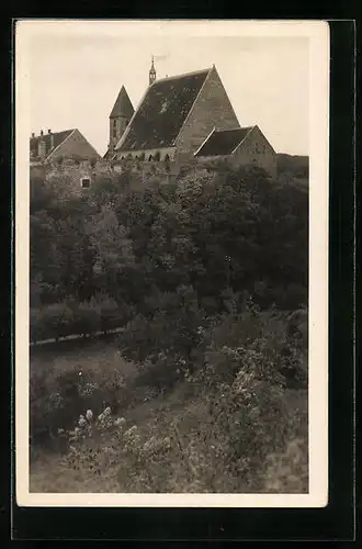 AK Eggenburg, Blick zur Städt. Pfarrkirche
