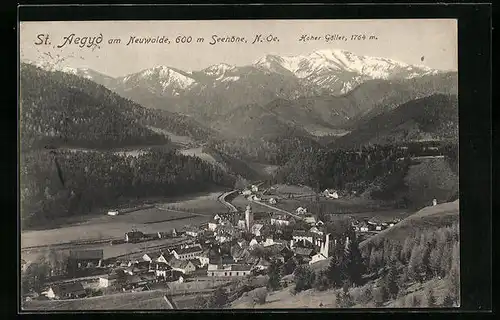 AK St. Aegyd am Neuwalde, Totale mit Hoher Göller
