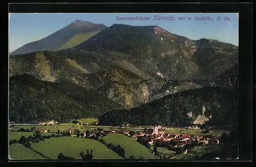 AK Türnitz, Totale mit Gebirgswand