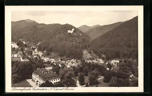 AK Gutenstein, Gesamtansicht mit Ruine