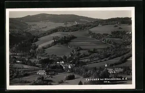 AK Tauchen bei Mönichkirchen, Totalansicht, Luftbild