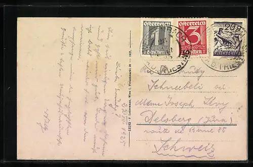 AK Weissenbach a. d. Triestling, Gesamtansicht mit Schneeberg