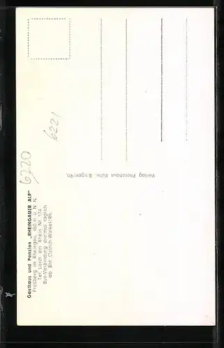 AK Presberg im Rheingau, Gasthaus und Pension Rheingauer Alp, Innenansicht