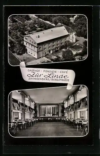 AK Zwingenberg /Bergstrasse, Gasthof Zur Linde, Innenansicht