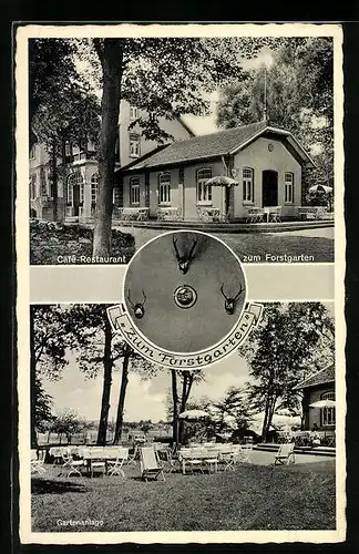 AK Bad Rothenfelde, Cafe-Restaurant zum Forstgarten, Gartenanlage