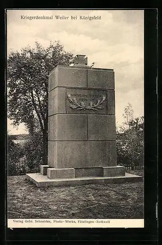 AK Weiler bei Königsfeld, Kriegerdenkmal