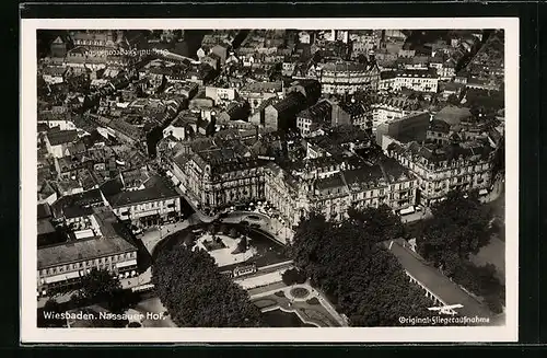 AK Wiesbaden, Nassauer Hof vom Flugzeug aus