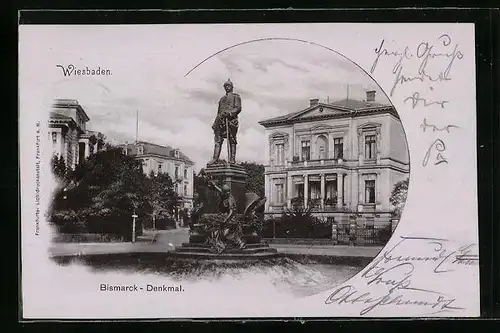 AK Wiesbaden, Bismarck-Denkmal