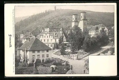AK Frauenalb, Teilansicht mit Kirche