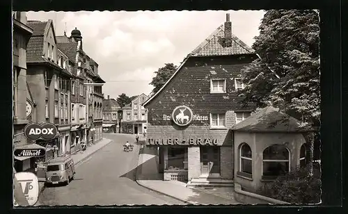 AK Datteln / Westfalen, Hohe Strasse mit Gasthaus Thier-Bräu