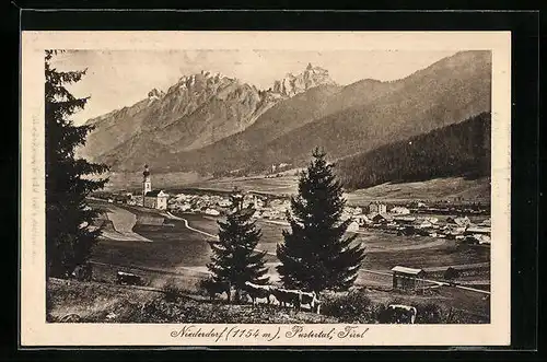 AK Niederdorf /Pustertal, Teilansicht mit Kirche