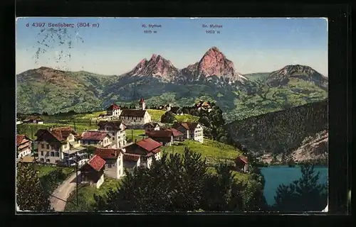 AK Seelisberg, Teilansicht mit Kl. Mythen u. Gr. Mythen