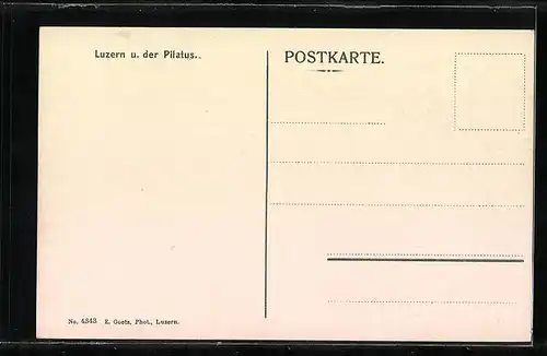 AK Luzern, Teilansicht u. der Pilatus