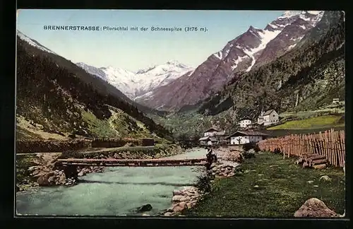AK Brennerstrasse, Pflerschtal mit der Schneespitze
