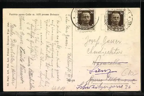 AK Bolzano, Funivia aerea Colle