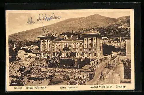 AK Mostar, Blick auf das Hotel Neretva