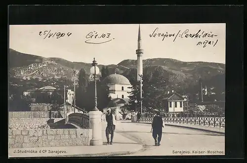 AK Sarejevo, vor der Kaiser Moschee