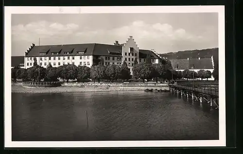 AK Lochau am Bodensee, neben der Brücke zum Seehotel Kaiserstrand hin