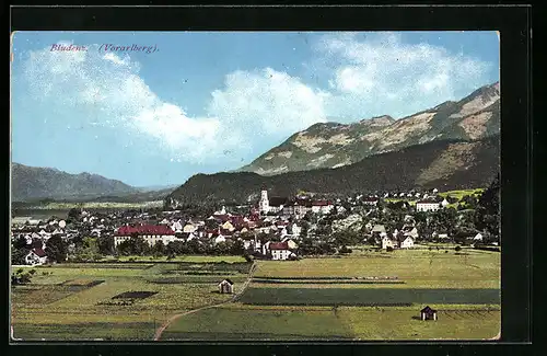 AK Bludenz, Stadtpanorama mit Blick zur Kirche