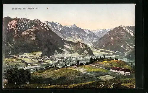 AK Bludenz, Panoramaansicht des Klostertal