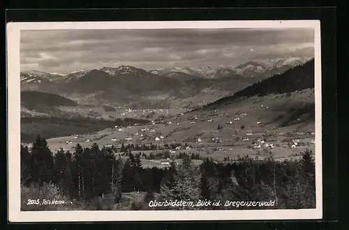 AK Oberbildstein, Blick i. d. Bregenzerwald, Talpanorama