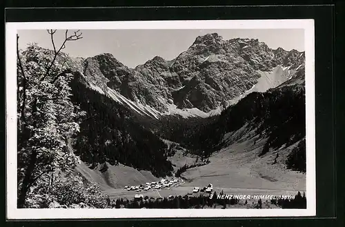 AK Nenzing, Nenzinger Himmel, Talpanorama mit dem Gasthaus Scesaplana
