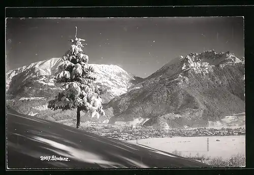 AK Bludenz, Blick auf die eingeschneite Stadt