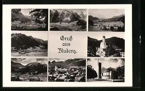 AK Bludenz, Generalansichten der Stadt, die Kirchen der Stadt