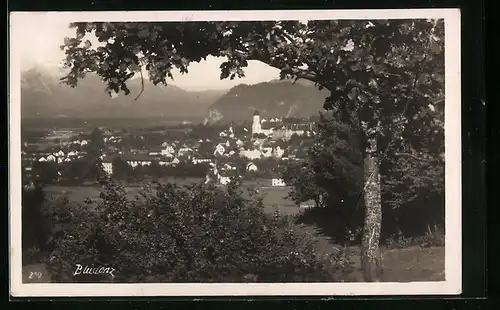 AK Bludenz, Blick vom Waldrand auf die gesamte Stadt