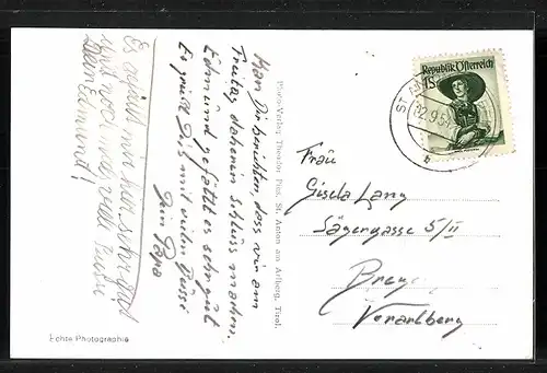 AK Stuben am Arlberg, Blick auf den Ort und den Flexenpass