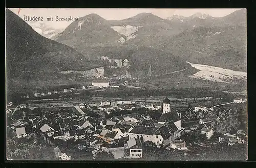 AK Bludenz, Generalansicht mit Scesaplana