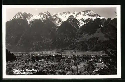 AK Bludenz, Panoramaansicht mit der Rhätikongruppe