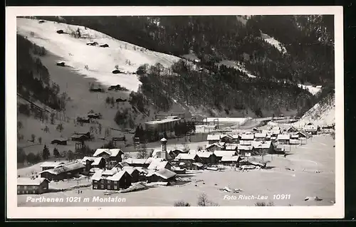 AK Parthenen m. Montafon, Blick auf den eingeschneiten Ort