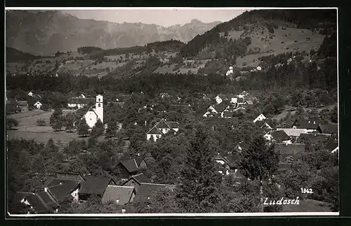 AK Ludesch, Generalansicht der Ortschaft