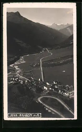 AK Stuben am Arlberg, Ortstotale an der Flexenstrasse