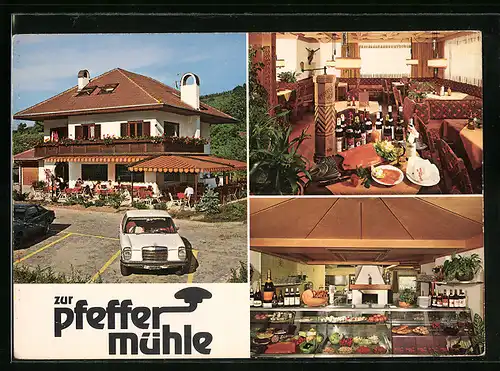 AK St. Michael - Eppan, Gasthof Pfeffermühle, im Speiseraum, Salatbuffet