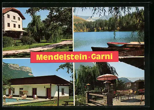 AK St. Michael - Eppan, Mendelstein Garni, Bootsanleger am See, auf der Terrasse, am Pool